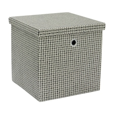 JVL Silva Foldable Fabric Storage Box with Lid, Grey Grey