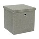 image 1 of JVL Silva Foldable Fabric Storage Box with Lid, Grey Grey