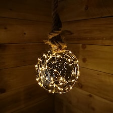 20cm Warm White Large Bauble LED Christmas Lights Window Decorations Timer Light