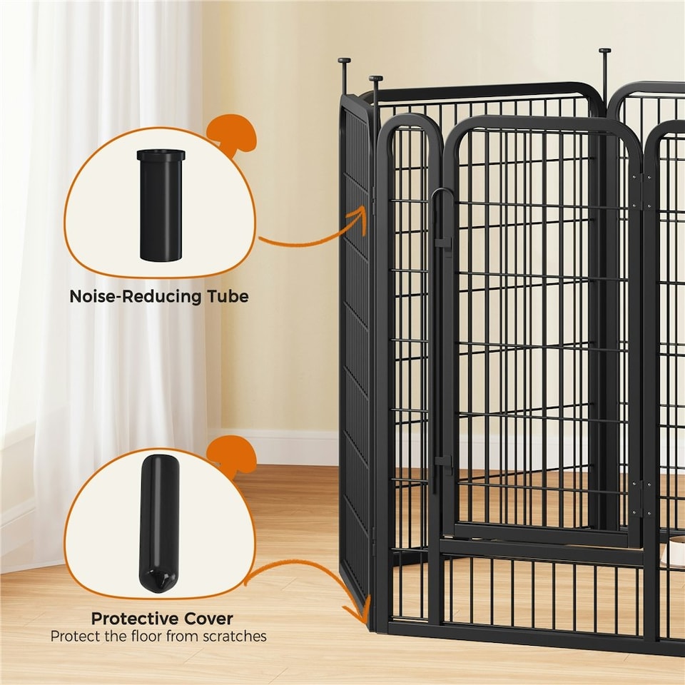 image 1 of Yaheetech 6 Metal Dog Playpen Panels, 68 × 100 cm Black