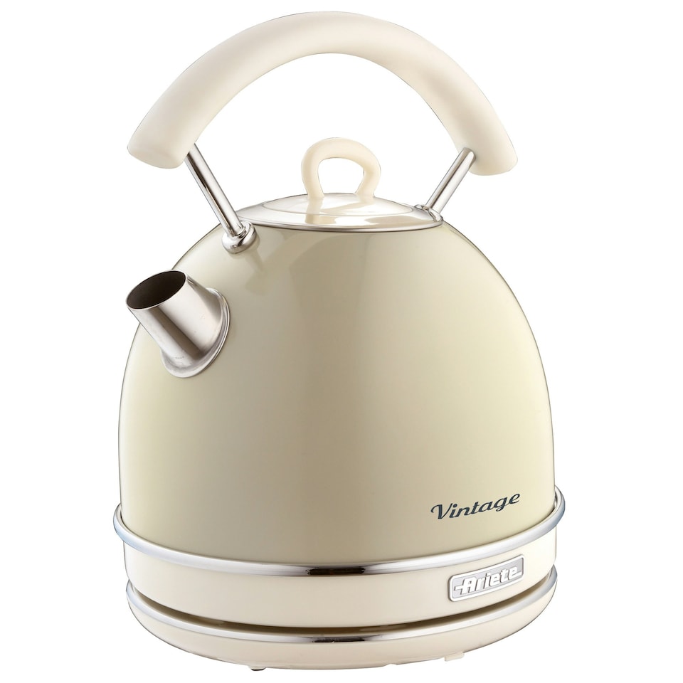 image 1 of Ariete ARPK16 Vintage Retro Dome Kettle, Toaster & Espresso Coffee Machine Set, Cream