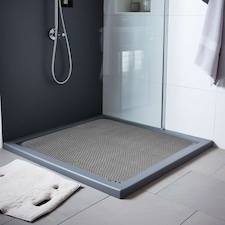 Nicoman Reversible Dual-Colour PVC Shower Mat - 60cm x 60cm | Grey | Grey/Brown | Square 60x60cm