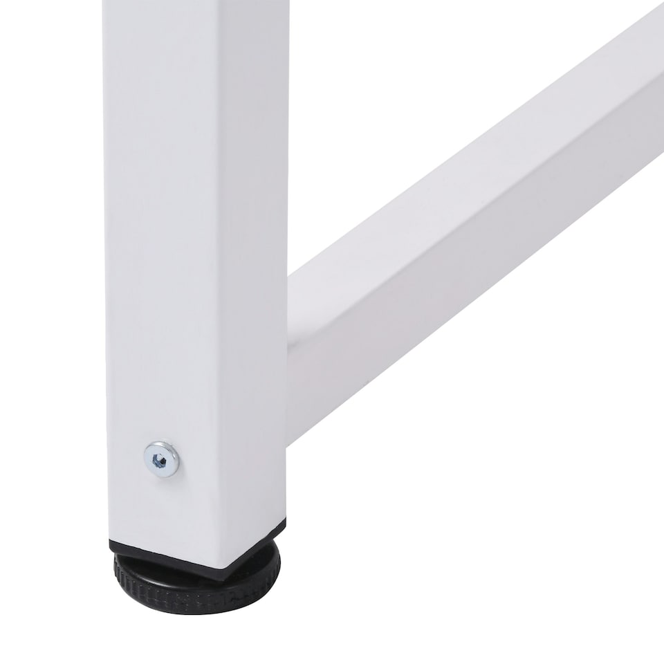 image 1 of HOMCOM Computer Desk Dining Table Writing Table with Metal Frame, White
