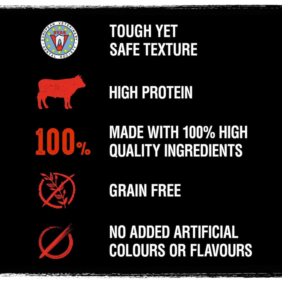 image 1 of 8 x 50g Crave Natural Grain Free Meaty Rolls Adult Dog Treats Beef Dog Chews