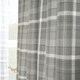 image 2 of OHS Winsford Woven Check Thermal Blackout Lined Eyelet Curtains, 90x90" - Charcoal