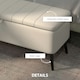 image 5 of HOMCOM Storage Ottoman Bench, Linen Fabric Footstool with Steel Legs Cream White
