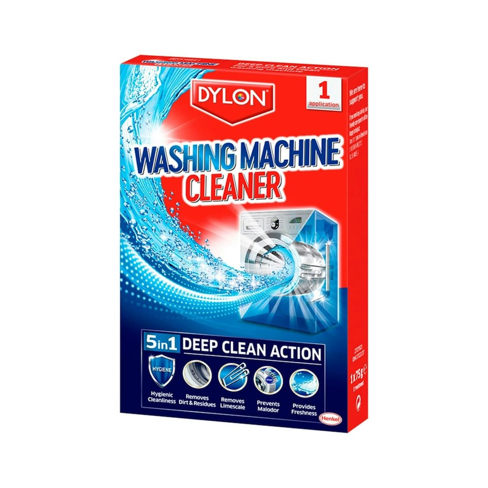 image 1 of Dylon 3 in 1 Washing Machine Cleaner Freshener and Limescale Remover, 75g