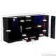 image 3 of Vida Designs Astro 2 Door 3 Drawer LED Sideboard Buffet Cabinet Storage, Black | Black | 1