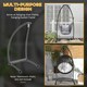 image 5 of Outsunny Hammock Chair Stand with Metal Frame C Shape Hammock Stand Only, Black 