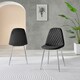 image 2 of Furniturebox 2x Corona Silver Leg Black Faux Leather Dining Chair