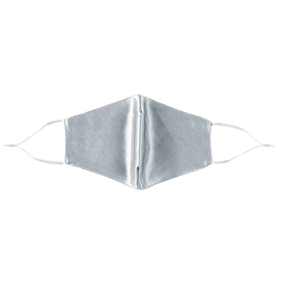 Termin8 Satin Silk, Lightweight Breathable Festival Face Mask, Silver Silver