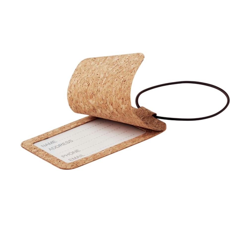 image 1 of MidOcean Ovalis Cork Luggage Tag - Beige - One Size Brown