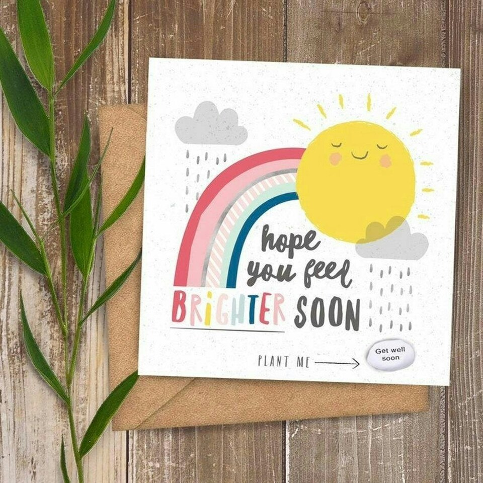 image 1 of Lucy and Lolly Magic Bean Greetings Card Feel Brighter Soon Sun Get Well Soon