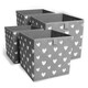 image 1 of OHS 4 Pack Folding Storage Hearts Print Cubes Space Saving Home Bedroom Clothes Toy Organiser Grey