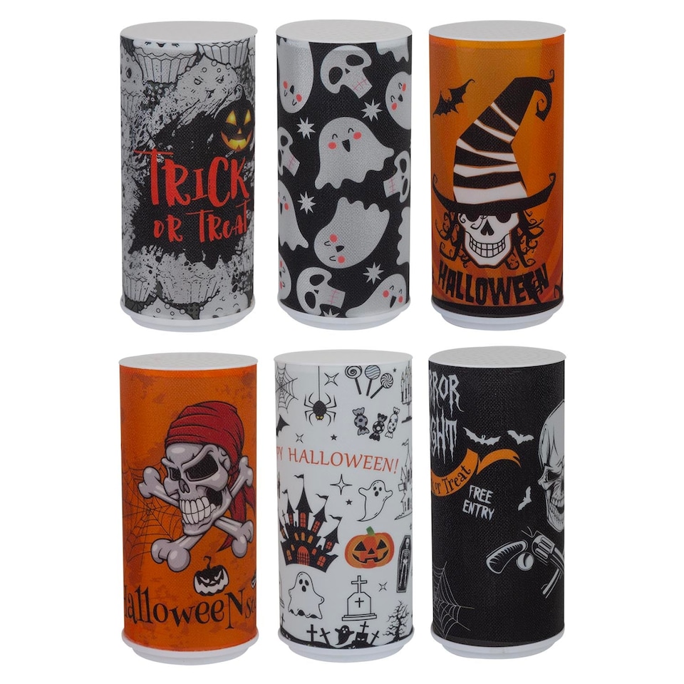 PMS Halloween 15cm Multicoloured LED Lights 6-Pack in Display Box