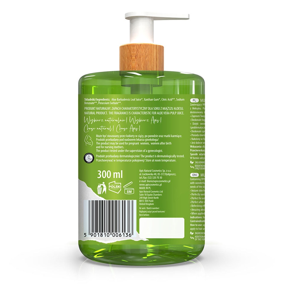 image 1 of Apis Natural Aloe Vera 99 Soothing Face & Body Gel | 300 ml