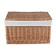image 3 of Light Steamed Cotton Lined Wicker Storage Basket Brown | Brown | L