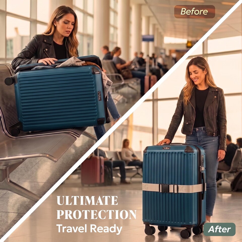 image 1 of Lugg Luggage Straps 2 Pack Adjustable Suitcase Belts 180 cm Polyester Webbing