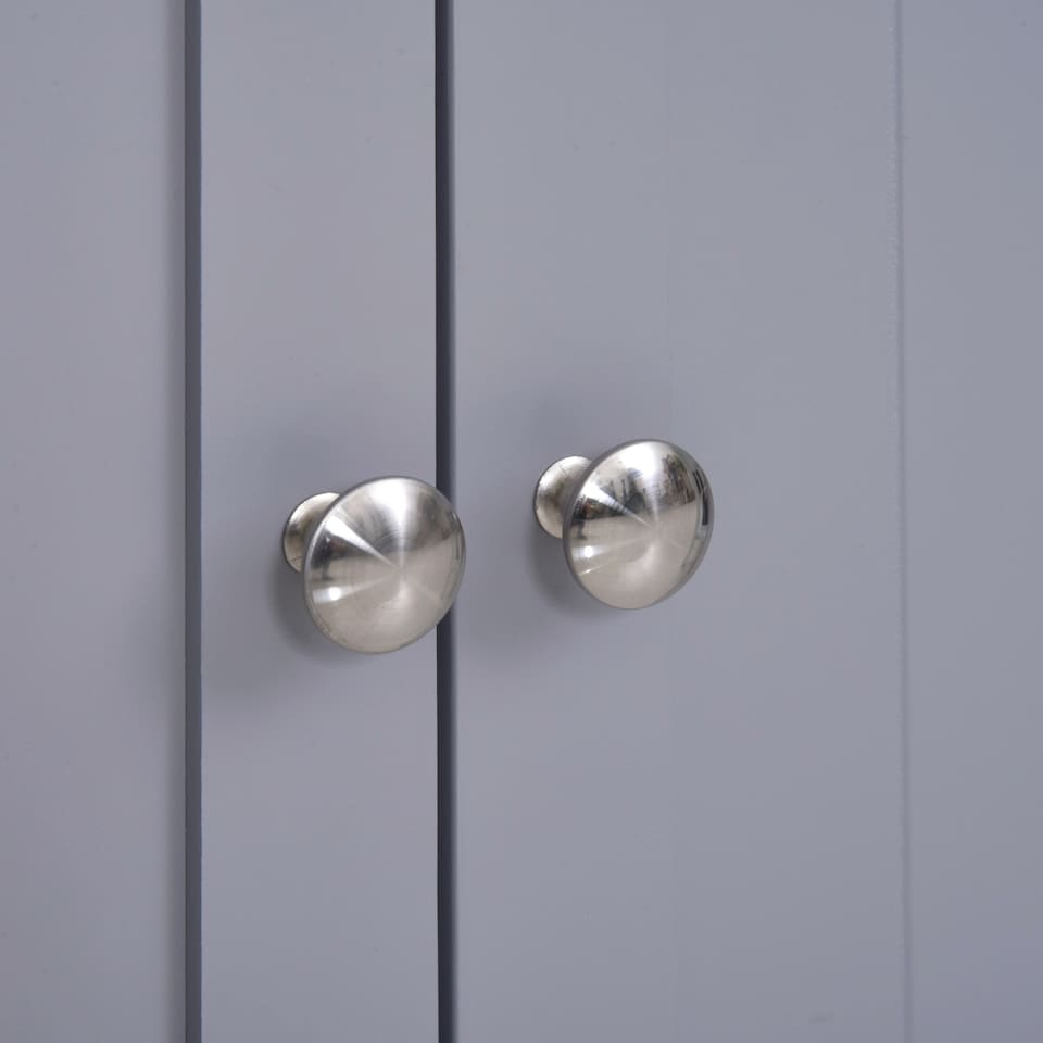 image 1 of kleankin 75x60cm Freestanding Bathroom Storage Cabinet Unit w  2 Drawers Cupboard Adjustable Shelf Metal Handles Traditional Style Grey White