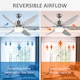 image 6 of HOMCOM Reversible Ceiling Fan with Light, 6 Blades Indoor Modern Mount LED Lighting Fan with Remote Controller, for Bedroom, Living Room, Silver
