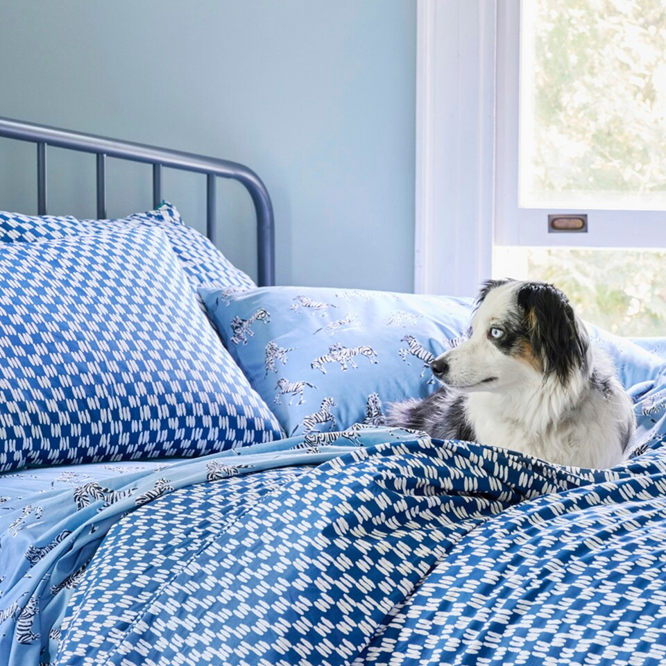 image 1 of Martex Check and Zebra Bedding Set Single Multi | Single