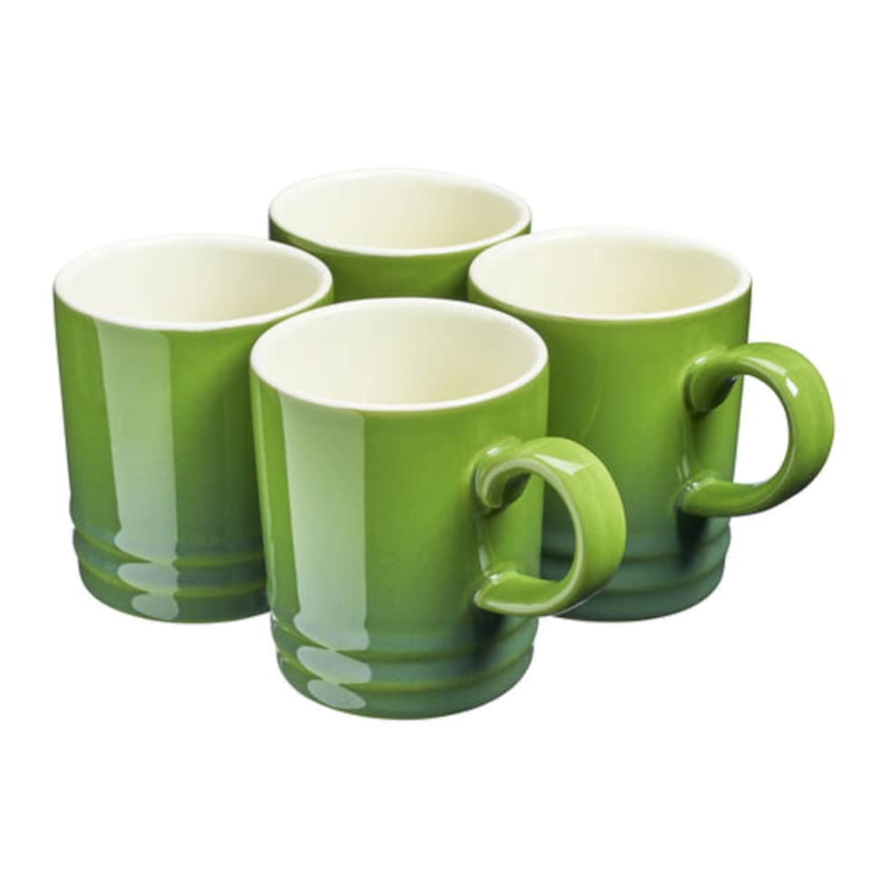 image 1 of Cooks Professional 4 Piece Mug Set |  Durable Dishwasher Safe Stoneware | 350ml | Green | Green