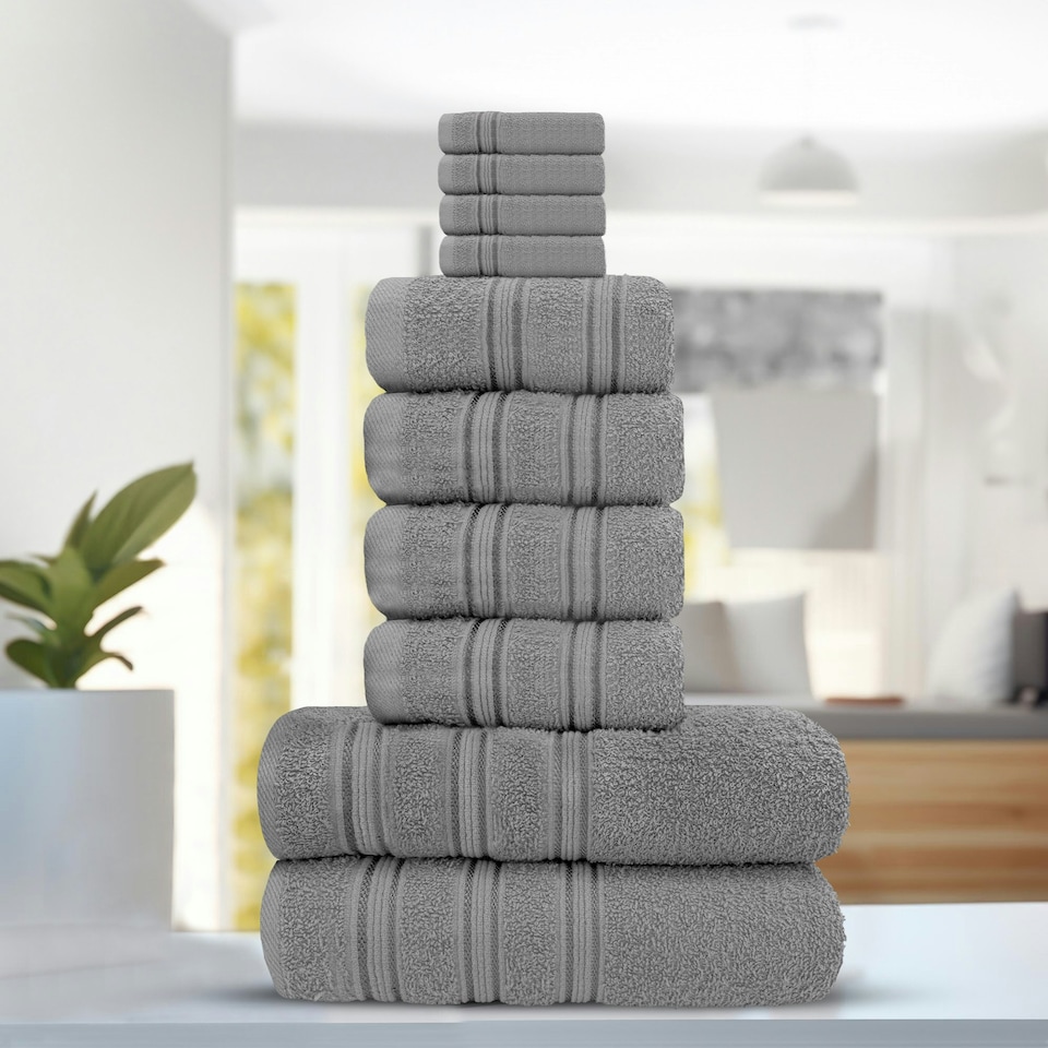 Everyday 100% Cotton Towels - Super Absorant and Soft – Cotton Hand & Bath Towels - Silver Grey | Silver | Extra large bath sheet