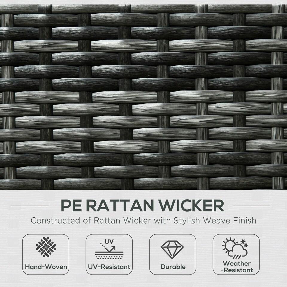 image 1 of Outsunny 8 Pieces Patio Rattan Sofa Set Outdoor Garden Furniture Set Grey