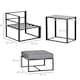 image 5 of Outsunny 5 Piece Garden Conversation Set 2 Footstools End Table