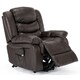 image 3 of Seattle Electric Single Motor Rise Recliner Bonded Leather Chair (Brown)
