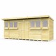 image 1 of 16 x 8 Feet Pent Summer Shed - Wood - L231 x W474 x H201 cm Brown