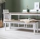 image 7 of Hallway Bench Kitchen Dining Entryway in White and Dark Pine Canterbury 157cm | White | L