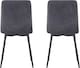image 4 of MCC Direct Henri Faux Suede Leather Dining Chairs Set of 4 Dark Grey
