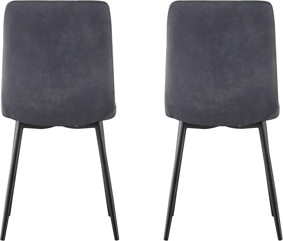 image 1 of MCC Direct Henri Faux Suede Leather Dining Chairs Set of 4 Dark Grey