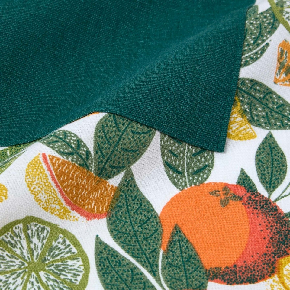 image 1 of Homescapes Citrus 100% Cotton Apron | Multi | One Size