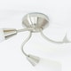 image 1 of ValueLights Kristina 3 Way Silver Curved Metal Flush Ceiling Light with Frosted White Shades