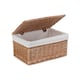 image 5 of Large Light Steamed Cotton Lined Wicker Storage Basket | Brown | Brown