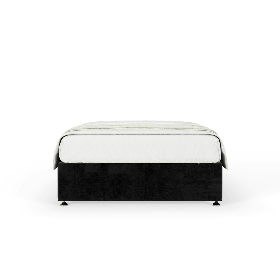image 1 of Neptune Spring Black Naples Velvet Divan Set Single