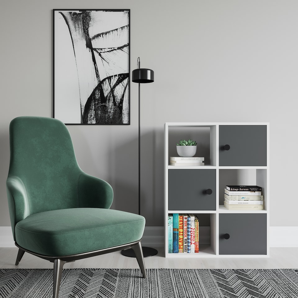 image 1 of Decorotika Tilton 3-tier and 3 Cabinets Bookcase
