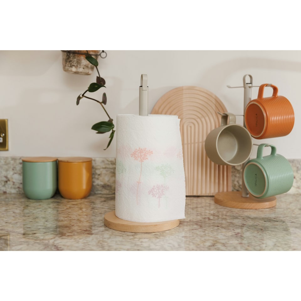 image 1 of KitchenCraft Kitchen Roll Holder Wood Metal