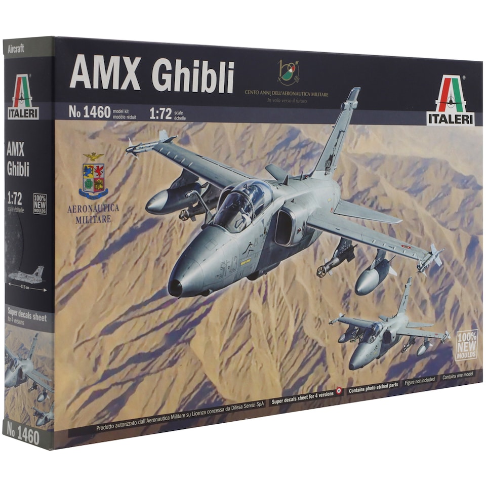 image 1 of Italeri AMX Ghibli Ground Attack Military Aircraft Model Kit 1460 Scale 1-72