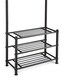 image 4 of House of Home Metal Hat Coat Stand Clothes Plus Shoes Rack Umbrella Steel Stand Hanger Hooks Black | Black
