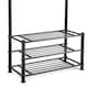 image 4 of House of Home Metal Hat Coat Stand Clothes Plus Shoes Rack Umbrella Steel Stand Hanger Hooks Black | Black