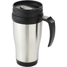 Bullet Sanibel Insulated Mug - Silver/Solid Black - 12 x 18 x 8 cm