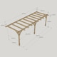 image 5 of Wall Mounted Premium Pergola 3 Posts - Wood - L300 x W660 x H270 cm - Rustic Brown