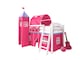 image 1 of Moro Cabin Bed Midsleeper with Cotton Pink Tent, Tower & Tunnel in White