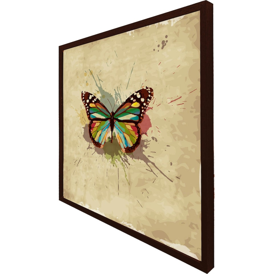 image 1 of Butterfly & paint splats (Picutre Frame) Grey | XS