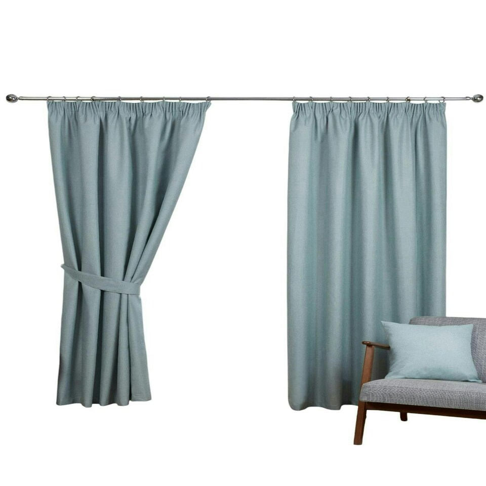 image 1 of Eclipse Pencil Pleat Blackout Curtains - Blue - 117cm x 137cm