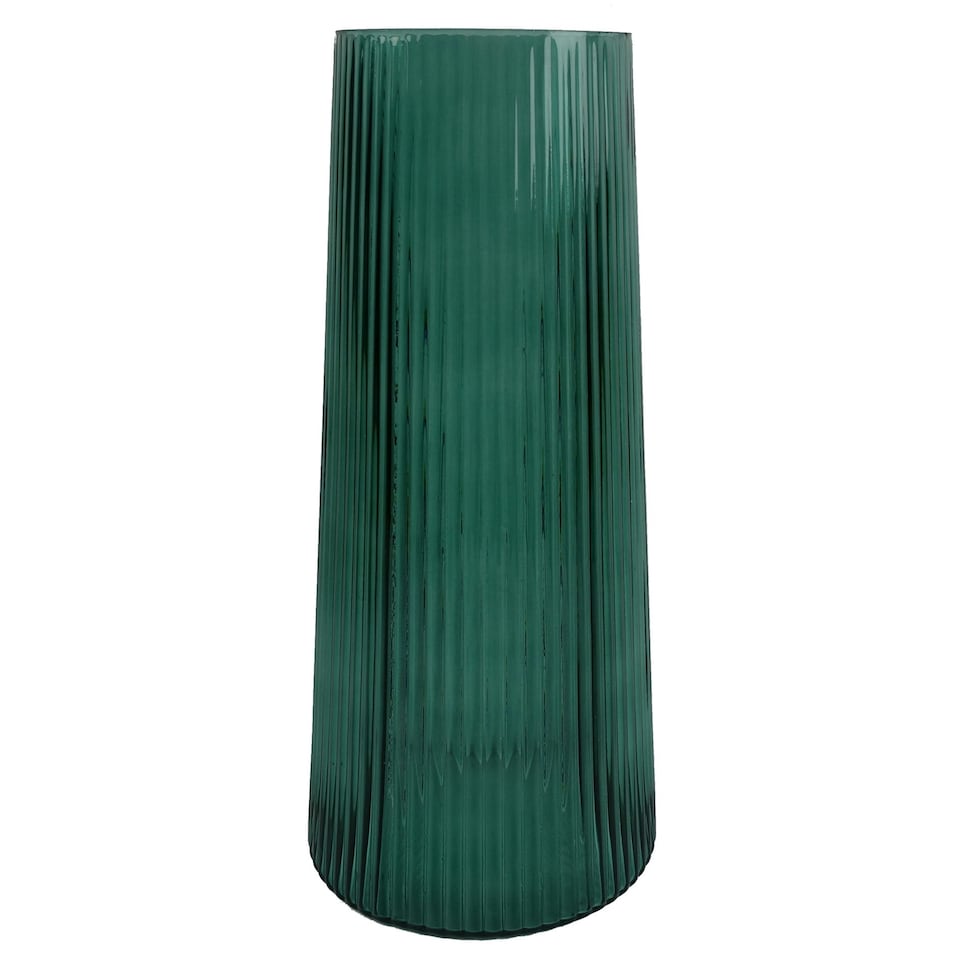 image 1 of Leaf 60cm Pink Rose Artificial Flower Display Glass Vase