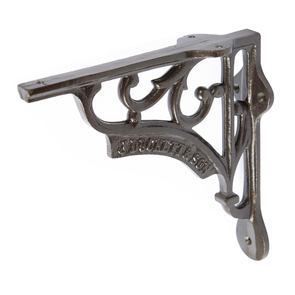image 1 of Hammer & Tongs Ornate Iron Shelf Bracket - D150mm - Raw